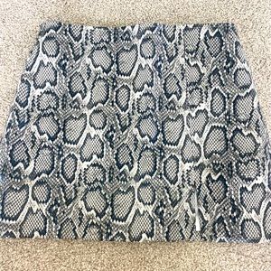 Zebra print leather skirt